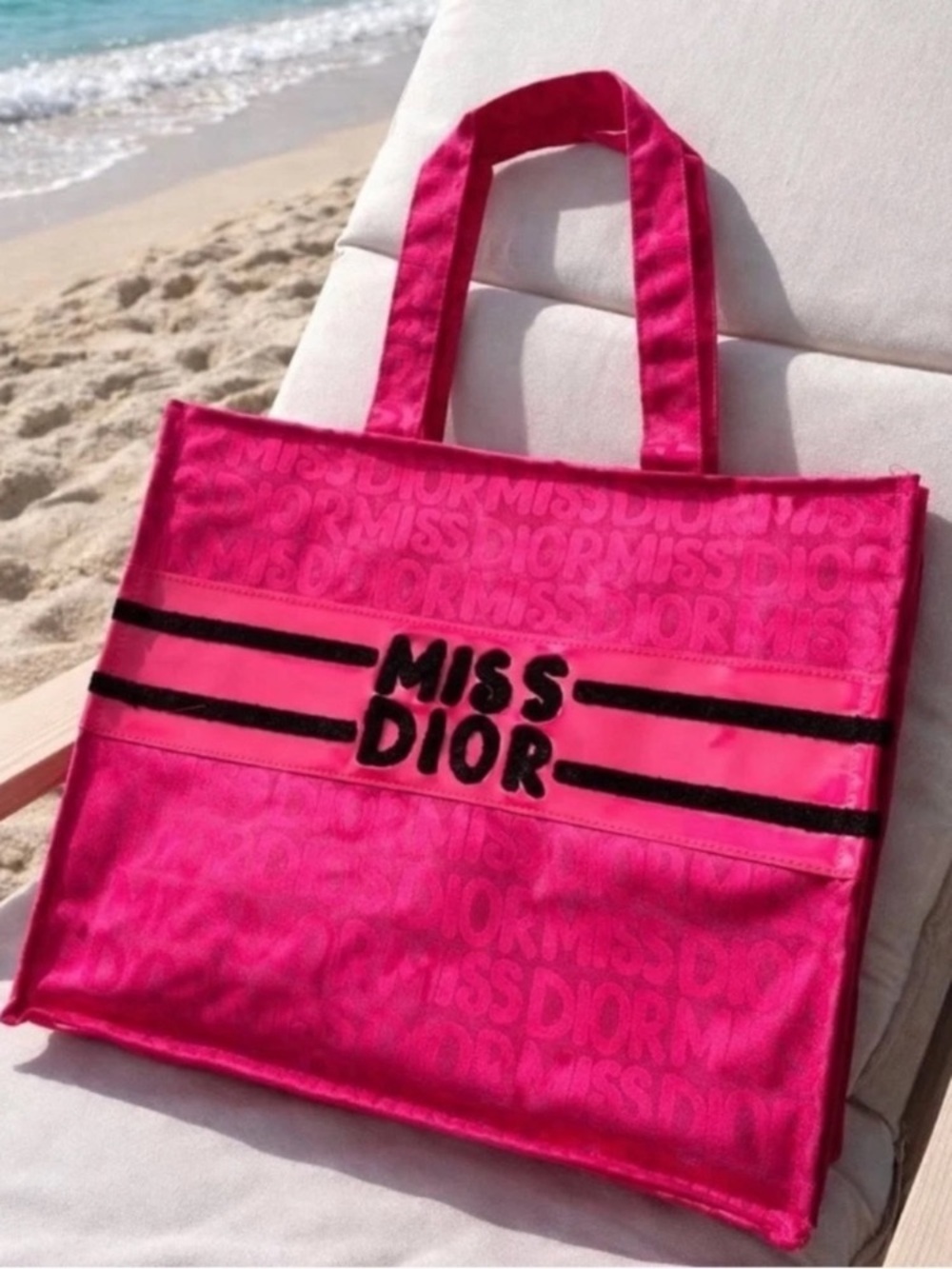 Dior Miss Dior Hot Pink Tote with Black Accents